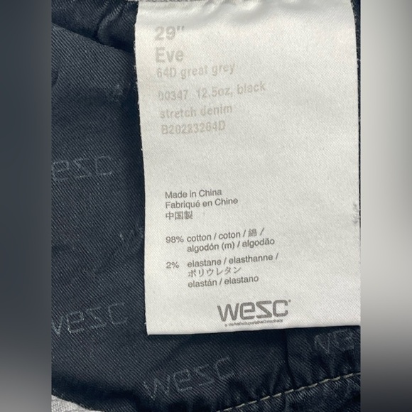 WESC Eve Style 5 Pocket Straight Leg Jeans Size 29 - Picture 11 of 12